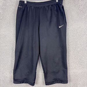Nike Capris Womens Large Black Dri Fit Workout ActiveWear Yoga Pocket Gym‎ Run